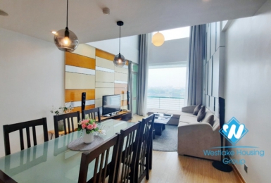 2 bedroom duplex apartment with lake view good location for rent in Tay Ho.